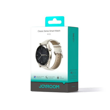 JOYROOM JR-FC2 Classic Waterproof IP68 Classic Series Smart Watch (Make/Answer Call) With Leather Straps