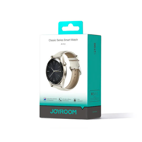 JOYROOM JR-FC2 Classic Waterproof IP68 Classic Series Smart Watch (Make/Answer Call) With Leather Straps