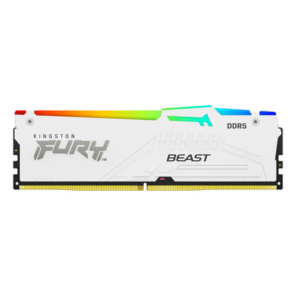 KingSton Fury Beast RGB Single 32GB DDR5 6000MT/s-CL30 Desktop Memory (White)
