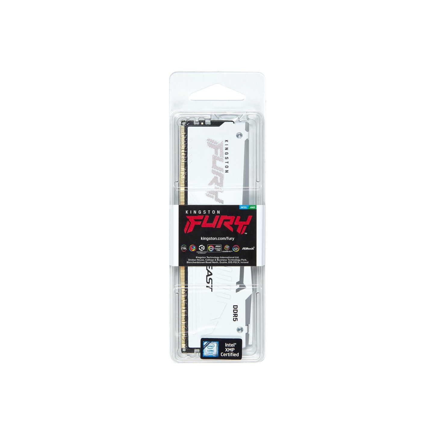 KingSton Fury Beast RGB Single 32GB DDR5 6000MT/s-CL30 Desktop Memory (White)