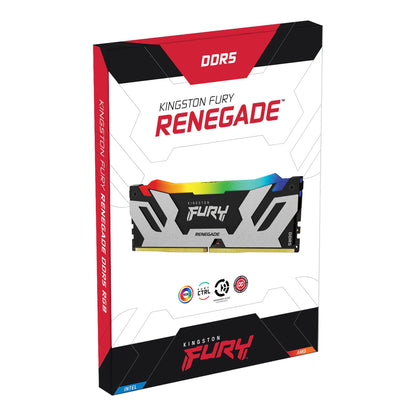KingSton Fury Renegade RGB 32GB (2x16GB) DDR5 8000MT/s-CL38 Desktop Memory (Black/Silver)