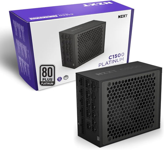 NZXT C1500, 1500W 80+ Platinum Full Modular ATX (3.1) (PCIe 5.1) Gaming Power Supply w/ 140mm Magnetic Levitation Low Noise Fan(Black)