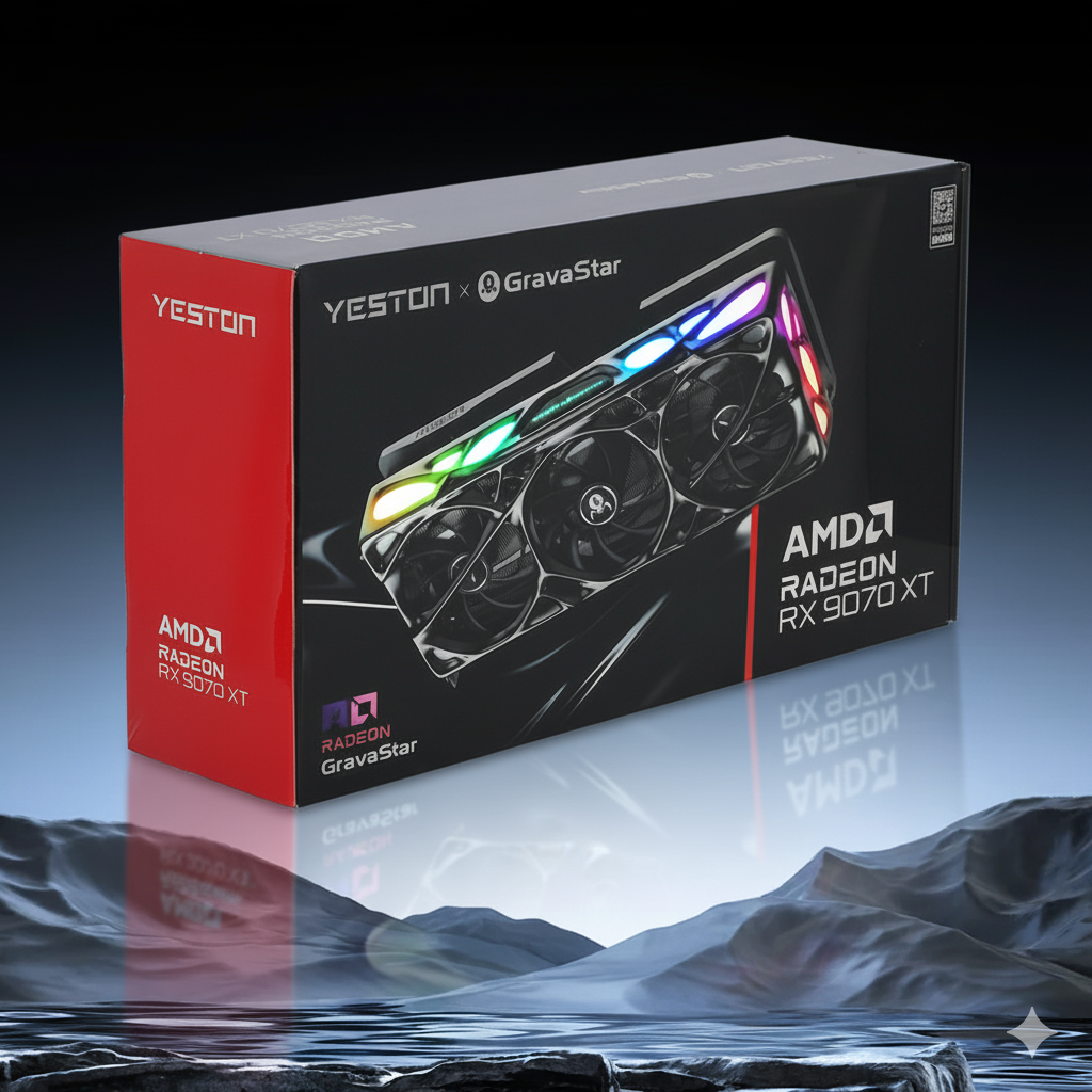 Yeston x GravaStar AMD RADEON RX 9070 XT 16G GDDR6 Mercury Nova OC GPU