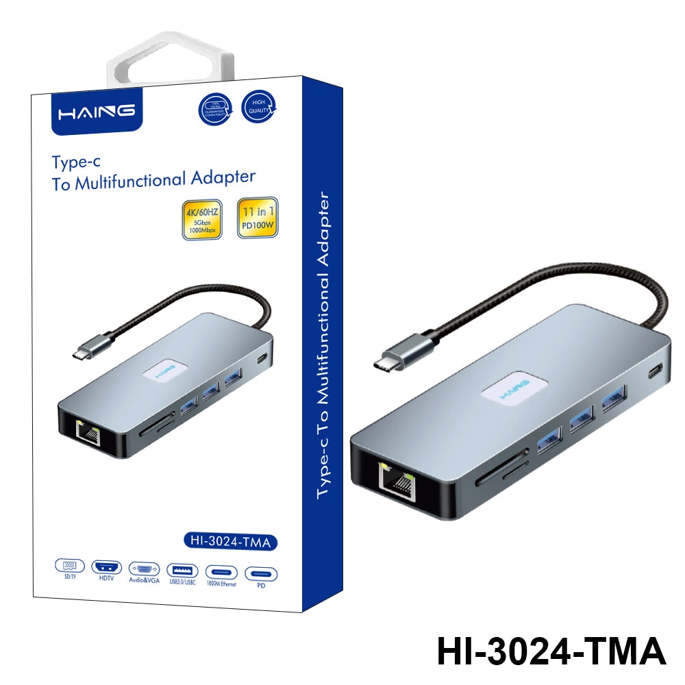 HAING HI-3024-TMA 11 in 1 Type-c To Multifunctional Adapter