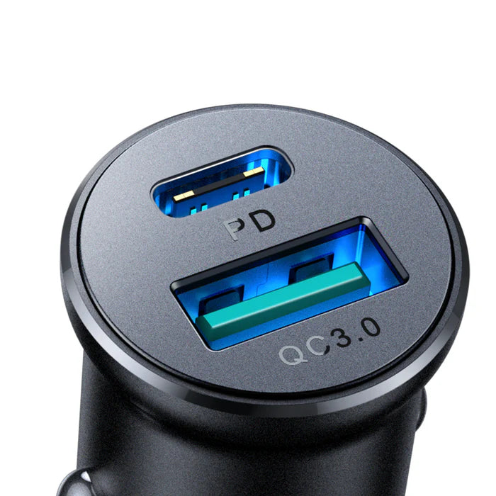 JOYROOM JR-CCN05 30W QC3.0+PD mini Metal Car Charger
