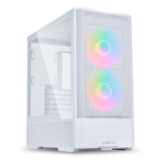 Lian Li LANCOOL 207 (207RW) MESH (White) ARGB ATX Mid Tower Tempered Glass Gaming Case W/ Type-C & (Front 2x140mm ARGB Fans + 2x120mm PWM Fan On PSU Shroud)