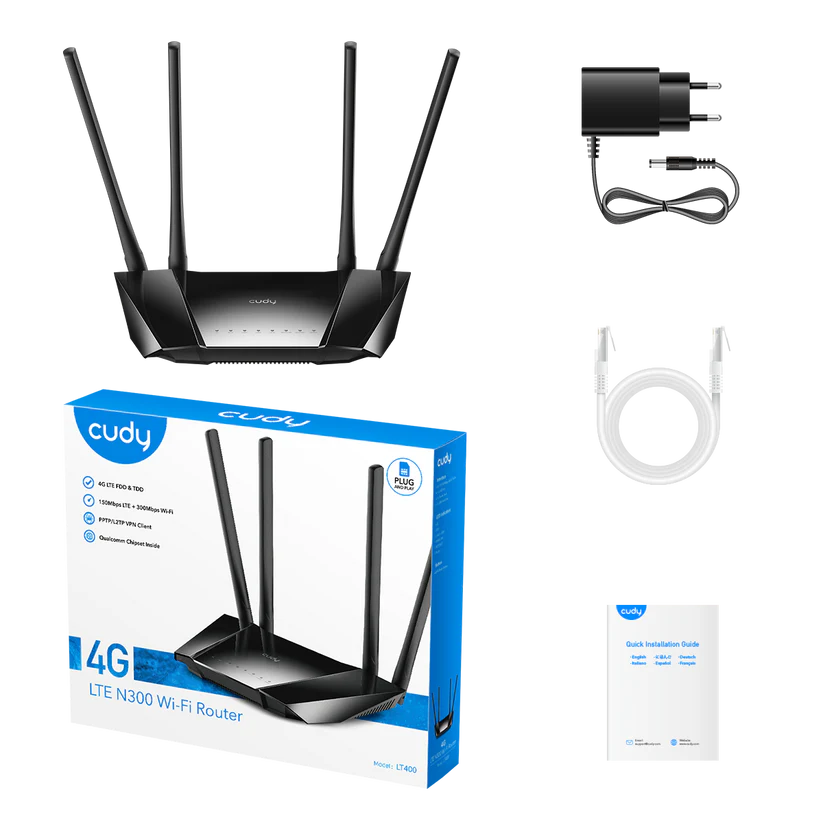 CUDY LT400 N3004G WiFi Router with a Nano-SIM Slot