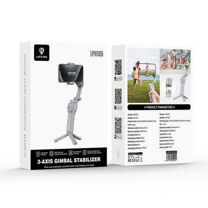Lenyes LPH105 LENYES 3-Axis Gimbal Stabilizer Smartphone Intelligent Face Tracking With Adjustable Fill Light Tripod Bluetooth 5.2