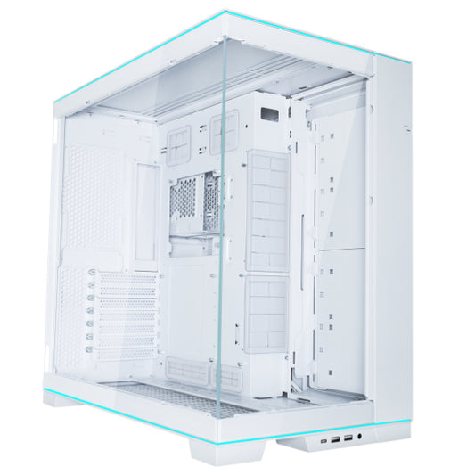 Lian Li O11 Dynamic EVO RGB Edition (White) Mid Tower 2 Sided Tempered Glass Gaming Case w/ Reversable Chassis Mode , Dual Chamber & Dual ARGB Strips, Up To 8 Drives Capacity & 420mm Radiator Support