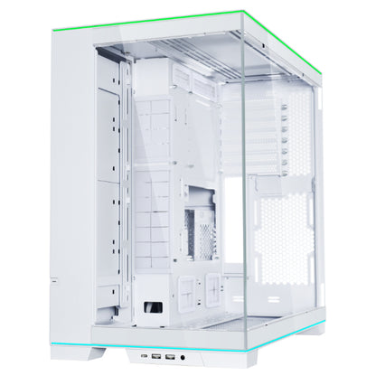 Lian Li O11 Dynamic EVO RGB Edition (White) Mid Tower 2 Sided Tempered Glass Gaming Case w/ Reversable Chassis Mode , Dual Chamber & Dual ARGB Strips, Up To 8 Drives Capacity & 420mm Radiator Support