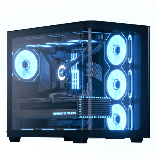 AeroCool P500C (Black) ARGB Stylish w/ Panoramic View & Dual Chamber ATX Mid Tower Tempered Glass Gaming Case w/ 4 ARGB Mirage infinity Mirror Fans (3x120mm Side Reverse-Blade + 1x120mm Rear)