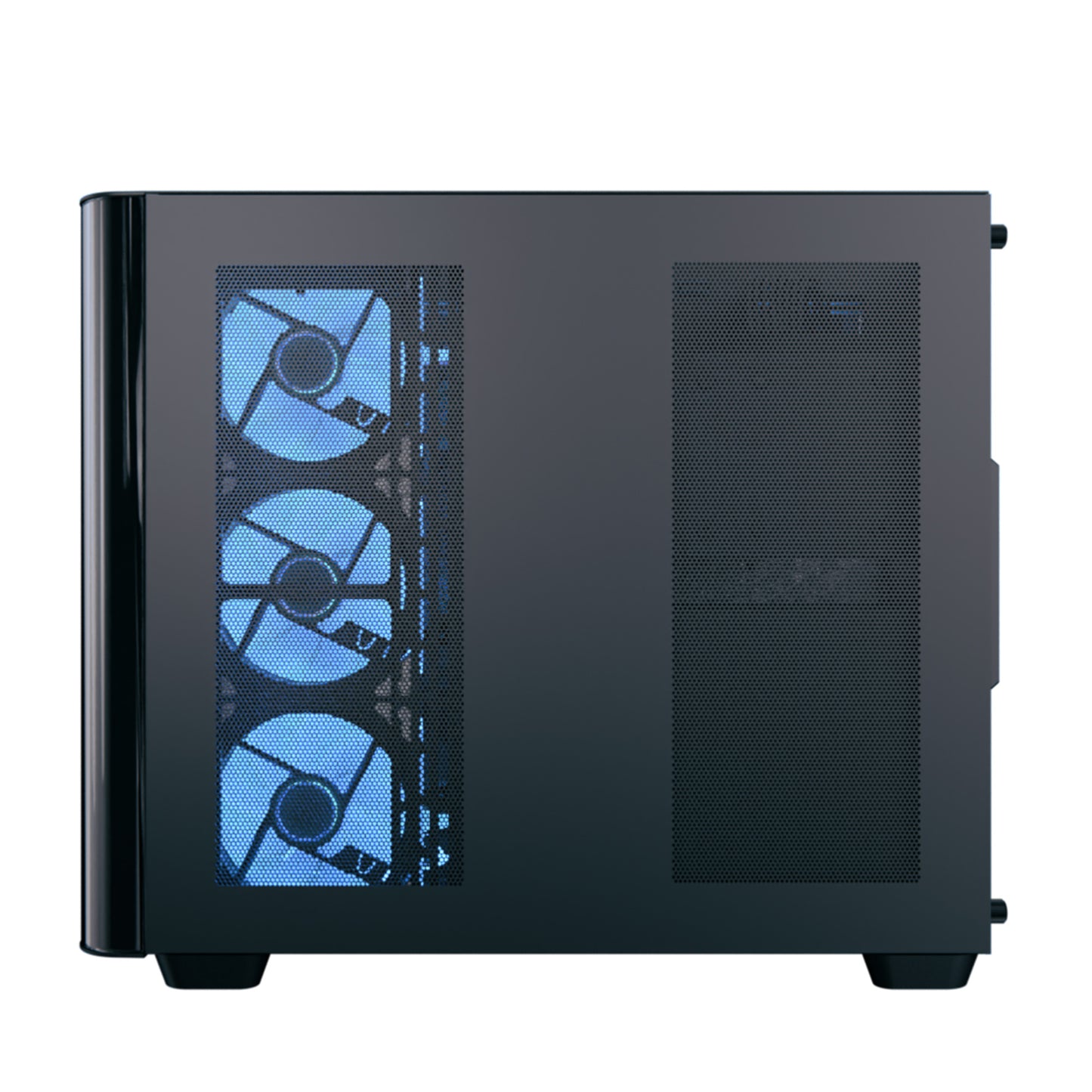 AeroCool P500C (Black) ARGB Stylish w/ Panoramic View & Dual Chamber ATX Mid Tower Tempered Glass Gaming Case w/ 4 ARGB Mirage infinity Mirror Fans (3x120mm Side Reverse-Blade + 1x120mm Rear)