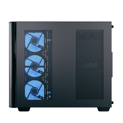 AeroCool P500C (Black) ARGB Stylish w/ Panoramic View & Dual Chamber ATX Mid Tower Tempered Glass Gaming Case w/ 4 ARGB Mirage infinity Mirror Fans (3x120mm Side Reverse-Blade + 1x120mm Rear)