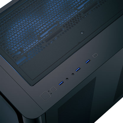 AeroCool P500C (Black) ARGB Stylish w/ Panoramic View & Dual Chamber ATX Mid Tower Tempered Glass Gaming Case w/ 4 ARGB Mirage infinity Mirror Fans (3x120mm Side Reverse-Blade + 1x120mm Rear)