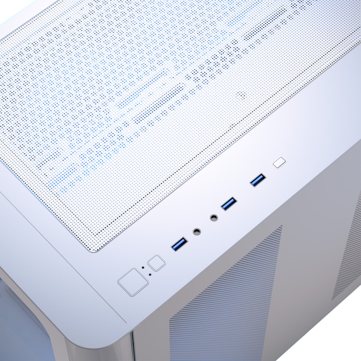 AeroCool P500C (White) ARGB Stylish w/ Panoramic View & Dual Chamber ATX Mid Tower Tempered Glass Gaming Case w/ 4 ARGB Mirage infinity Mirror Fans (3x120mm Side Reverse-Blade + 1x120mm Rear)