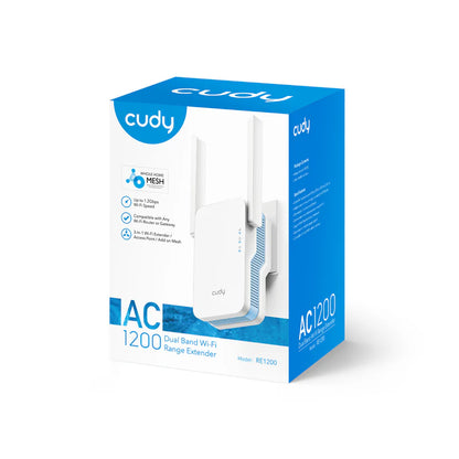 CUDY RE1200 AC1200 Mesh Wi-Fi Range Extender