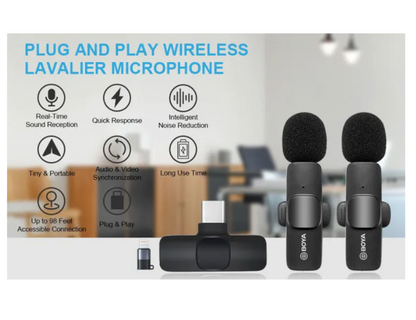 BOYA BY-MW3 Wireless Dual Microphone Type-C & Iphone