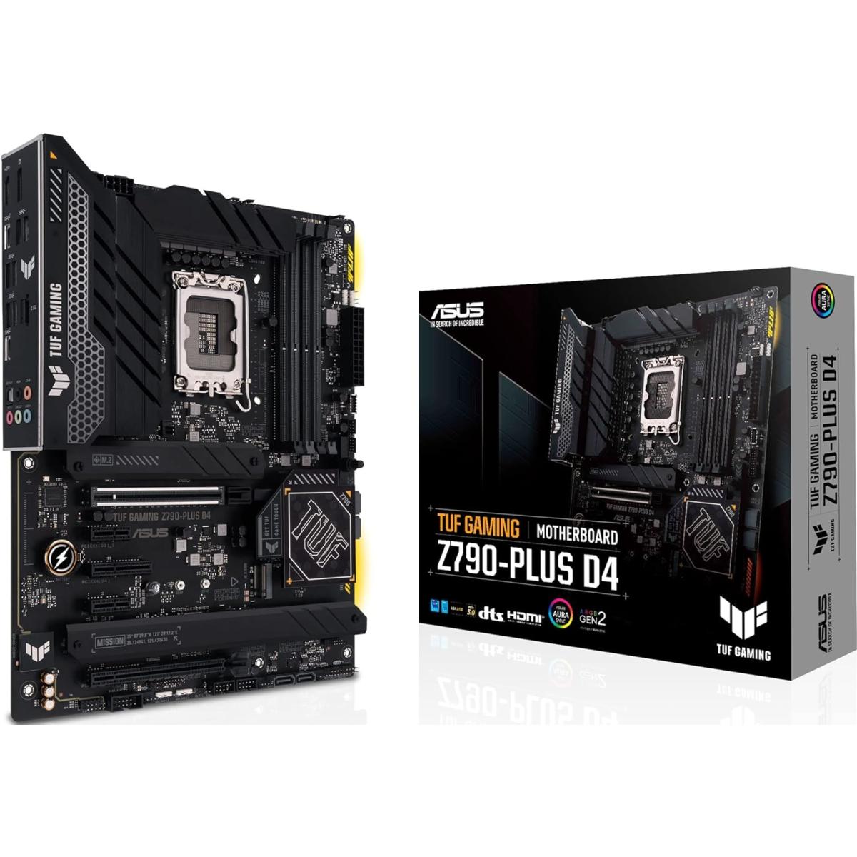 ASUS TUF GAMING Z790-PLUS D4, Intel 14th 13th 12th Series, LGA 1700/DDR4/PCIe 5.0/4xM.2 - ATX Gaming MotherBoard