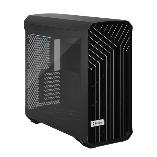Fractal Design Torrent (Gray TG Light Tint) Mid-Tower Tempered Glass Gaming Case w/ Type-C & (Front) 2 x 180 mm + (Bottom) 3 x 140 mm Fans