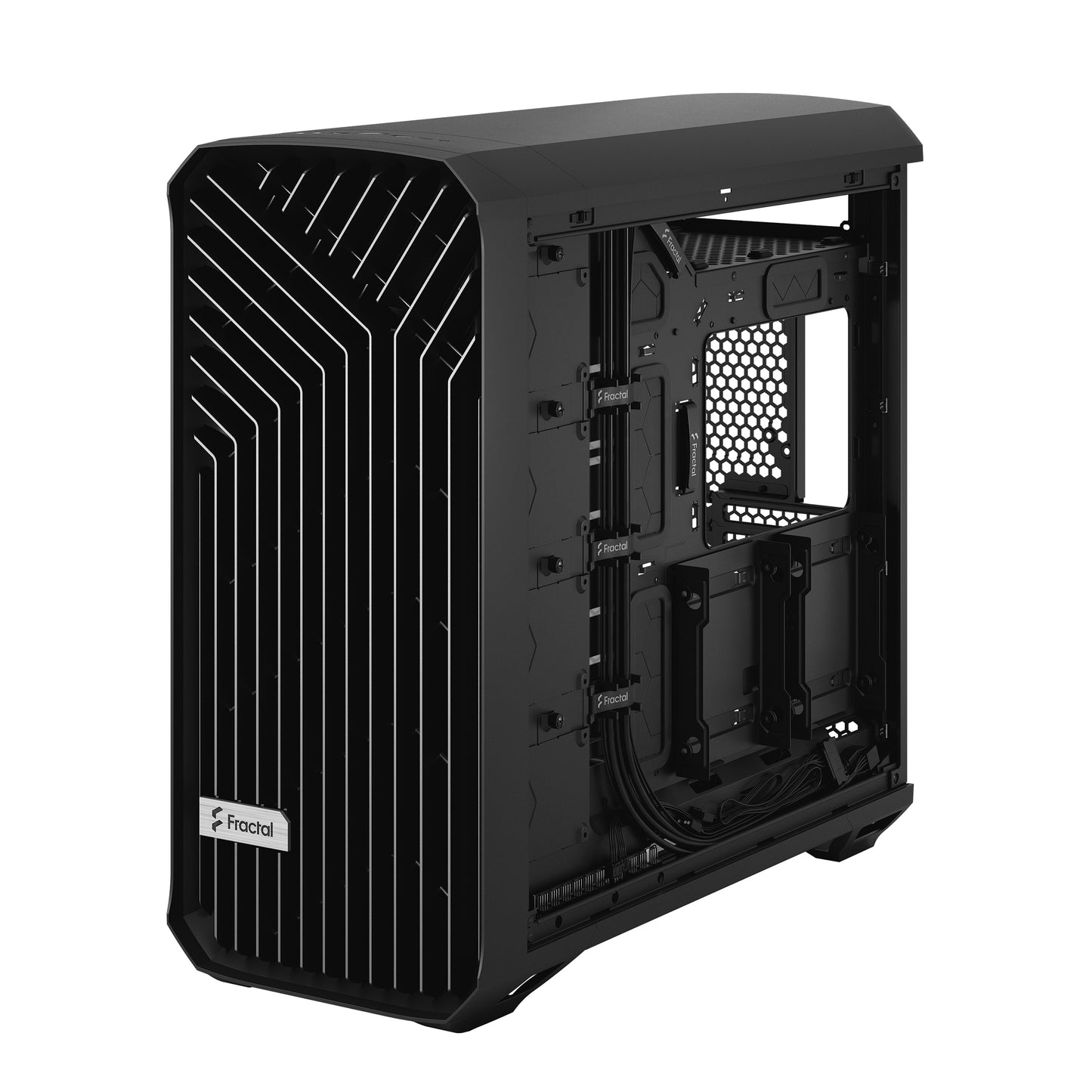 Fractal Design Torrent (Gray TG Light Tint) Mid-Tower Tempered Glass Gaming Case w/ Type-C & (Front) 2 x 180 mm + (Bottom) 3 x 140 mm Fans