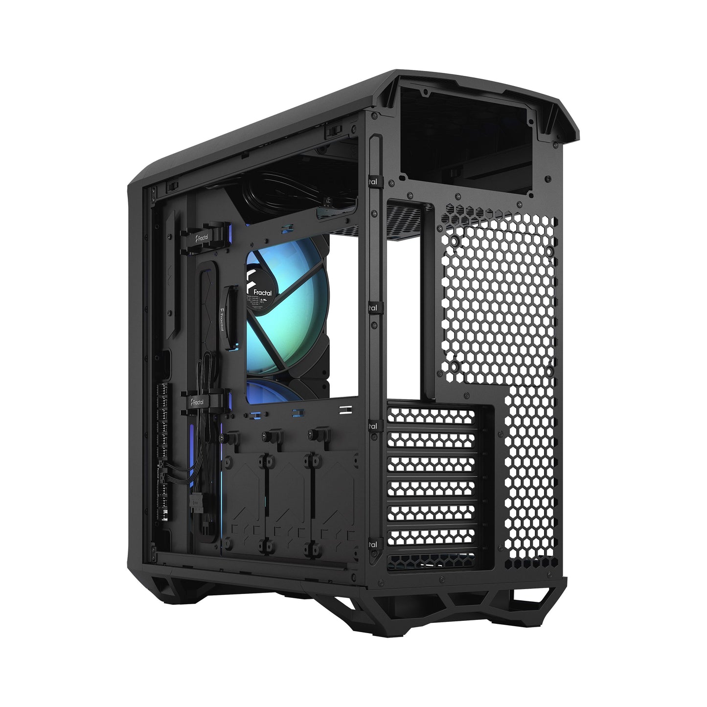 Fractal Design Torrent Compact (Black RGB TG Light Tint) Mid-Tower Tempered Glass RGB Gaming Case w/ Type-C & (Front) 2 x Prisma 180 mm