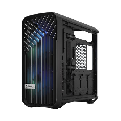 Fractal Design Torrent Compact (Black RGB TG Light Tint) Mid-Tower Tempered Glass RGB Gaming Case w/ Type-C & (Front) 2 x Prisma 180 mm