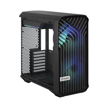 Fractal Design Torrent Compact (Black RGB TG Light Tint) Mid-Tower Tempered Glass RGB Gaming Case w/ Type-C & (Front) 2 x Prisma 180 mm