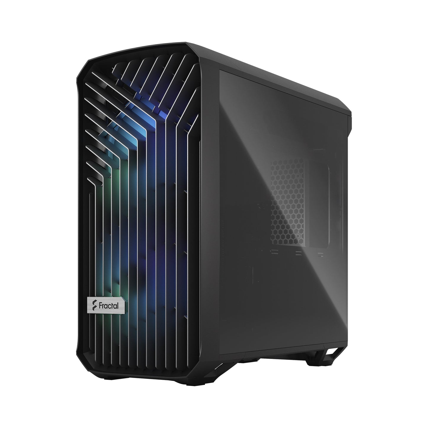 Fractal Design Torrent Compact (Black RGB TG Light Tint) Mid-Tower Tempered Glass RGB Gaming Case w/ Type-C & (Front) 2 x Prisma 180 mm