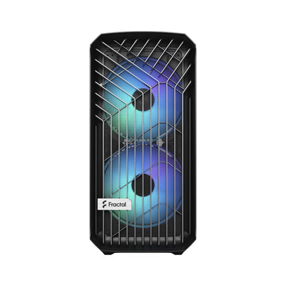 Fractal Design Torrent Compact (Black RGB TG Light Tint) Mid-Tower Tempered Glass RGB Gaming Case w/ Type-C & (Front) 2 x Prisma 180 mm
