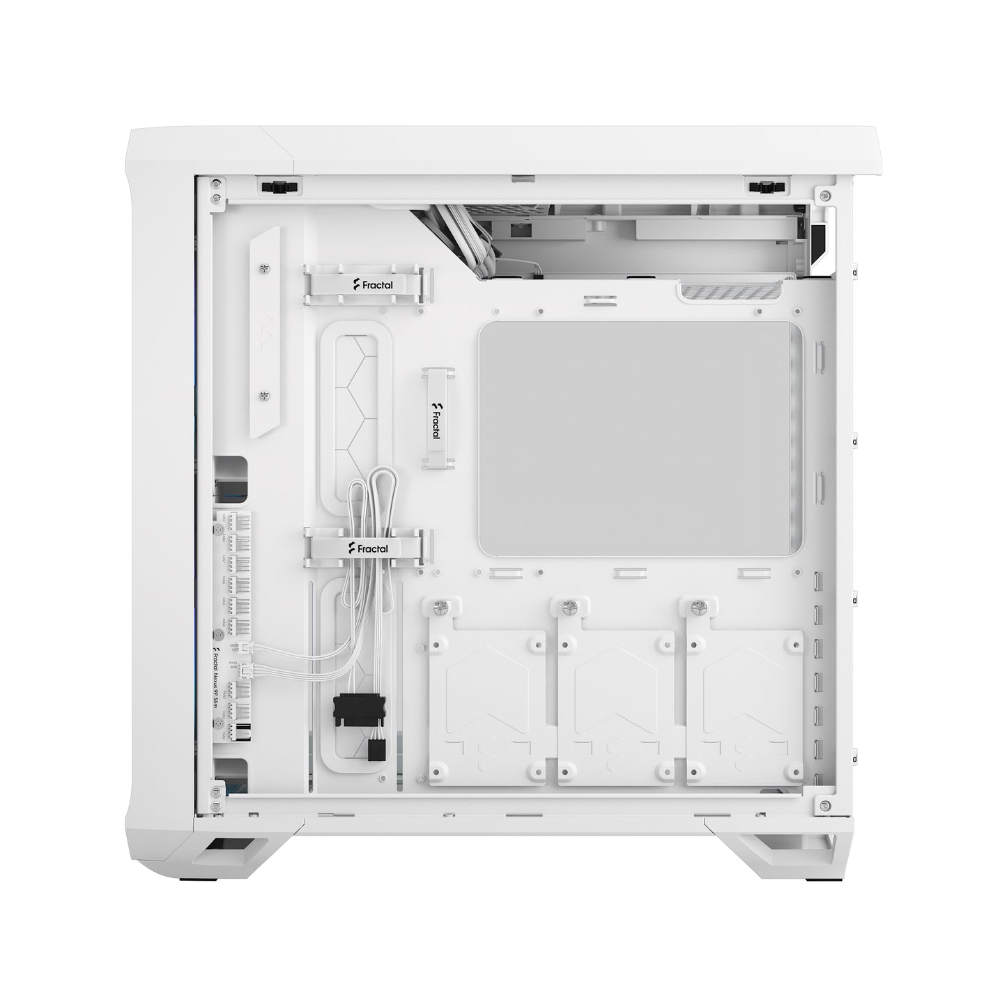 Fractal Design Torrent Compact (White RGB TG Light Tint) Mid-Tower Tempered Glass RGB Gaming Case w/ Type-C & (Front) 2 x Prisma 180 mm