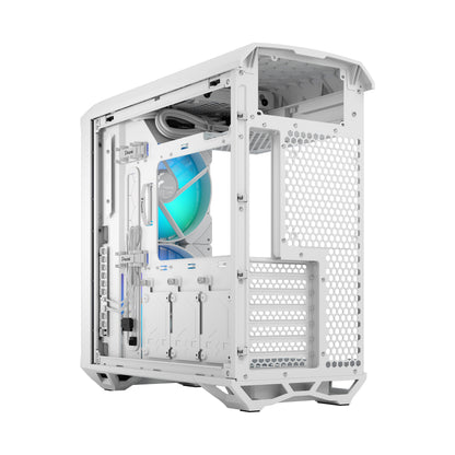 Fractal Design Torrent Compact (White RGB TG Light Tint) Mid-Tower Tempered Glass RGB Gaming Case w/ Type-C & (Front) 2 x Prisma 180 mm