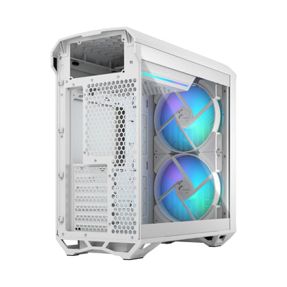 Fractal Design Torrent Compact (White RGB TG Light Tint) Mid-Tower Tempered Glass RGB Gaming Case w/ Type-C & (Front) 2 x Prisma 180 mm