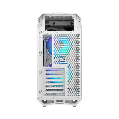 Fractal Design Torrent Compact (White RGB TG Light Tint) Mid-Tower Tempered Glass RGB Gaming Case w/ Type-C & (Front) 2 x Prisma 180 mm
