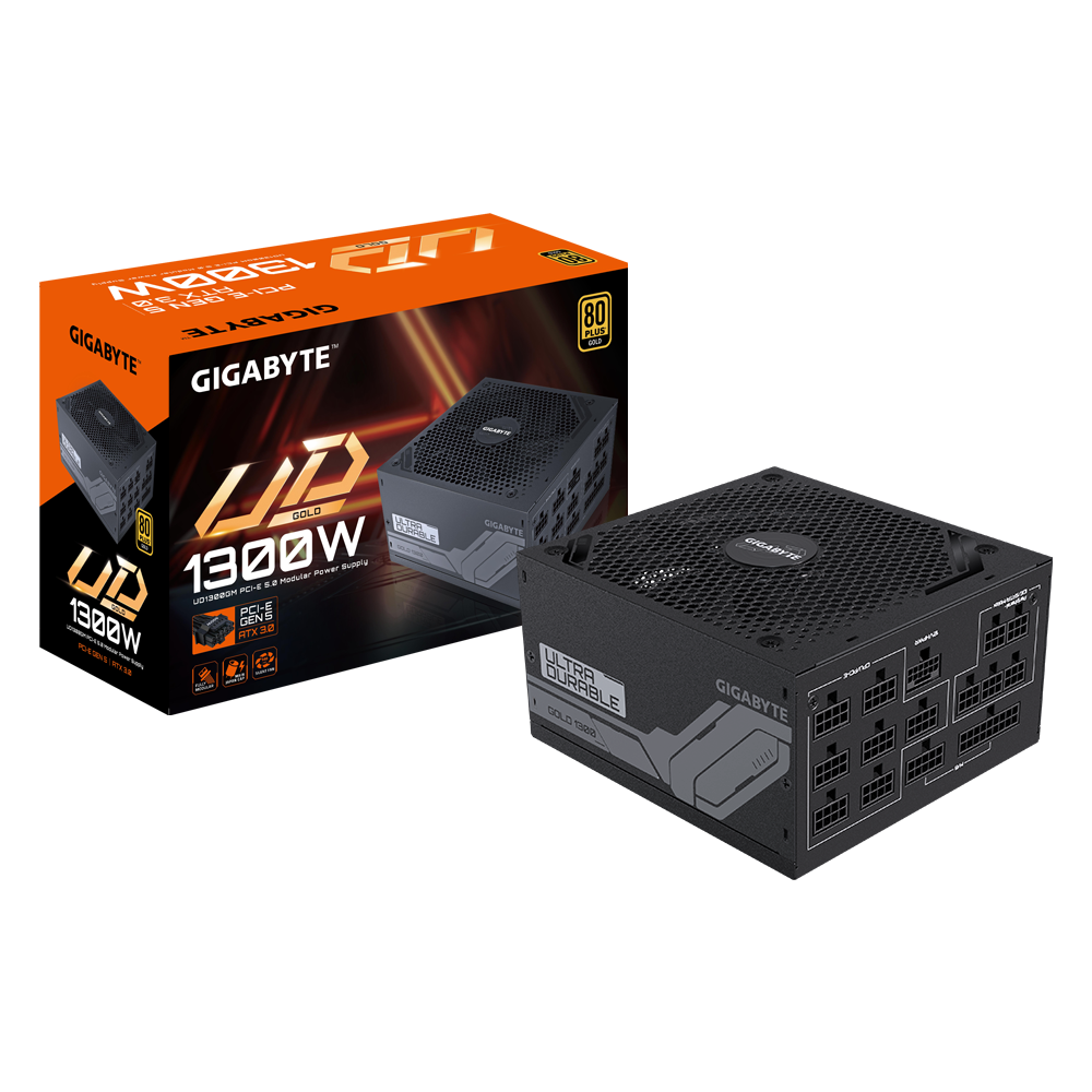 GIGABYTE UD1300GM PG5 1300W (ATX 3.0) PCIE 5.0 (12VHPWR) 80 Plus Gold Full Modular Power Supply