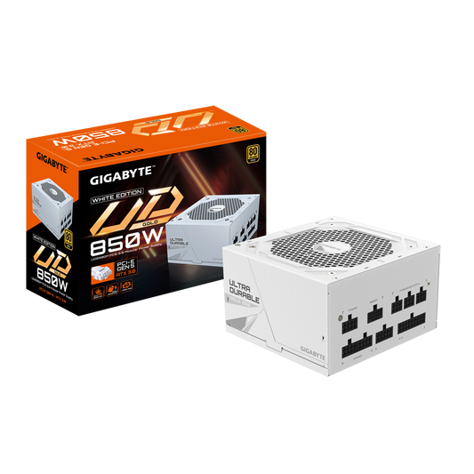 GIGABYTE UD850GM PG5 850W (ATX 3.0) PCIE 5.0 (12VHPWR) 80 Plus Gold Full Modular Power Supply (White Edition)