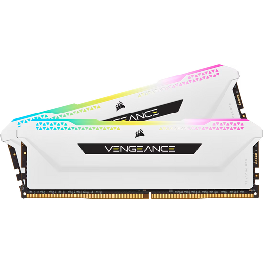 CORSAIR VENGEANCE RGB PRO SL 16GB (2x8GB) DDR4 RAM 3200MHz CL16 Memory Kit — White