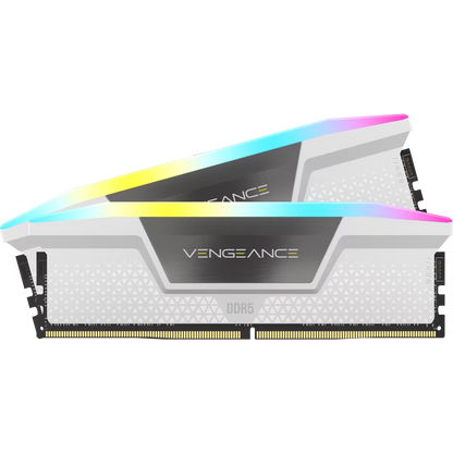 CORSAIR VENGEANCE RGB 64GB (2x32GB) DDR5 RAM 6000MT/s CL30 Memory Kit — White