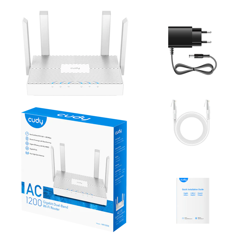 CUDY AC1200 WR1300E DUAL Gigabit Mesh Wi-Fi Router