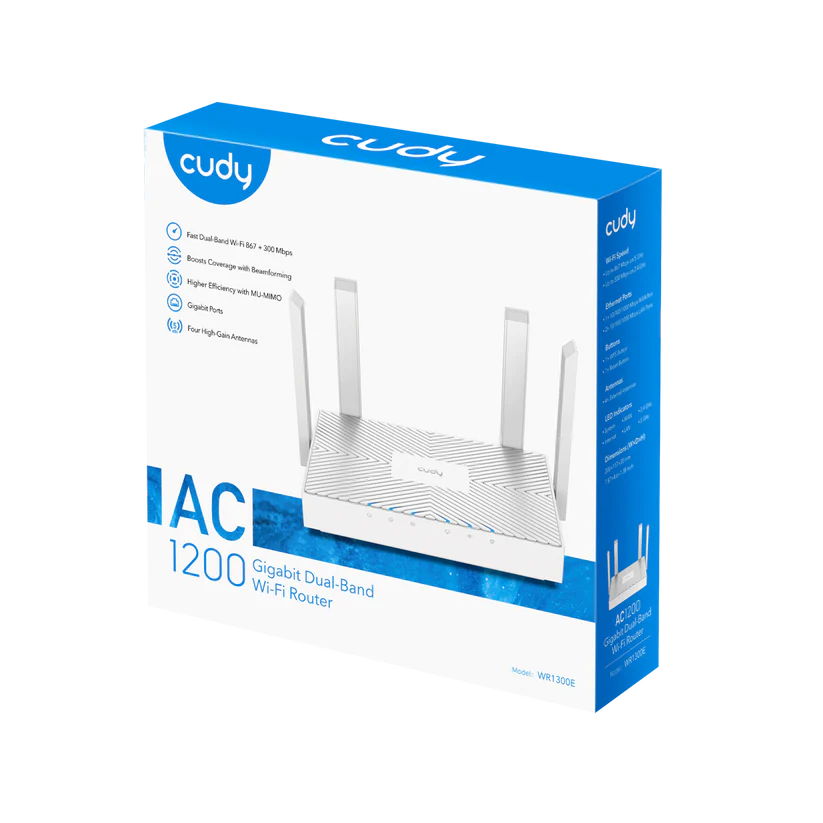 CUDY AC1200 WR1300E DUAL Gigabit Mesh Wi-Fi Router
