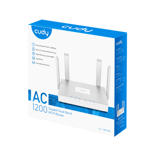 CUDY AC1200 WR1300E DUAL Gigabit Mesh Wi-Fi Router