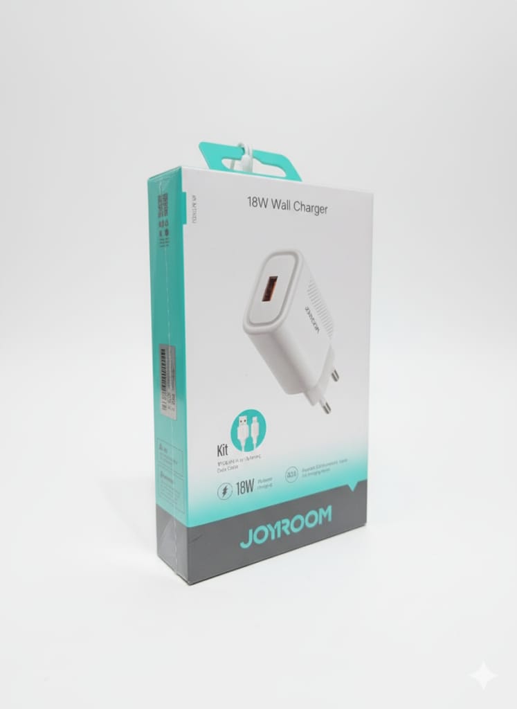 JOYROOM JR-M120EU Wall Charger with Cable USB to (Micro / Type-C / Lightning), 18Watts, White