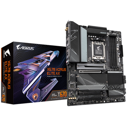 GIGABYTE X670 AORUS ELITE AX (WiFi 6E) AMD RYZEN 7000 Series AM5/DDR5/PCIe 5.0/4xM.2 - ATX Gaming MotherBoard