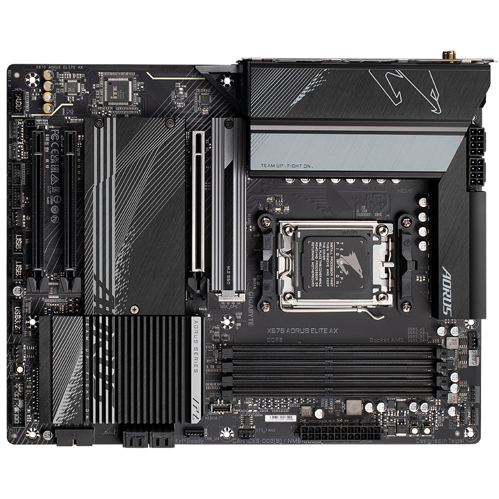 GIGABYTE X670 AORUS ELITE AX (WiFi 6E) AMD RYZEN 7000 Series AM5/DDR5/PCIe 5.0/4xM.2 - ATX Gaming MotherBoard