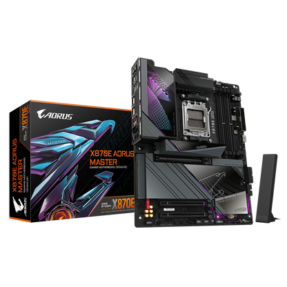 GIGABYTE X870E AORUS MASTER (Wi-Fi 7) AMD RYZEN 7000 8000 9000 Series AM5/DDR5/PCIe 5.0/4xM.2 - ATX Gaming MotherBoard