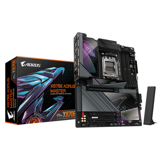 GIGABYTE X870E AORUS MASTER (Wi-Fi 7) AMD RYZEN 7000 8000 9000 Series AM5/DDR5/PCIe 5.0/4xM.2 - ATX Gaming MotherBoard