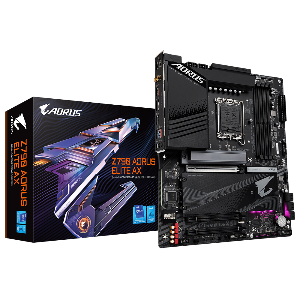 GIGABYTE Z790 AORUS ELITE AX (WiFi 6E) , Intel 13th 12th Series, LGA 1700/DDR5/PCIe 5.0/4xM.2 - ATX Gaming MotherBoard