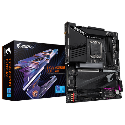 GIGABYTE Z790 AORUS ELITE AX (WiFi 6E) , Intel 13th 12th Series, LGA 1700/DDR5/PCIe 5.0/4xM.2 - ATX Gaming MotherBoard