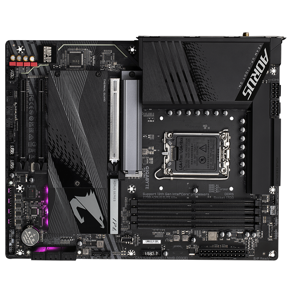 GIGABYTE Z790 AORUS ELITE AX (WiFi 6E) , Intel 13th 12th Series, LGA 1700/DDR5/PCIe 5.0/4xM.2 - ATX Gaming MotherBoard