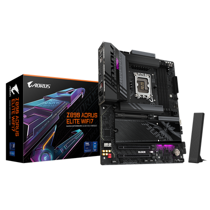 GIGABYTE Z890 AORUS ELITE WIFI7, Intel Core Ultra (Series 2), LGA 1851/DDR5/PCIe 5.0/4xM.2 - ATX Gaming MotherBoard
