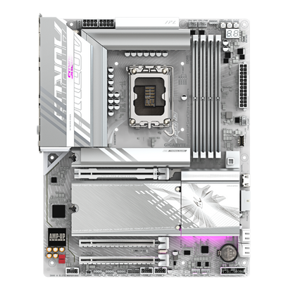 GIGABYTE Z890 AORUS ELITE WIFI7 ICE, Intel Core Ultra (Series 2), LGA 1851/DDR5/PCIe 5.0/4xM.2 - ATX Gaming MotherBoard